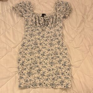 Windsor Blue and Cream Floral Mini Dress